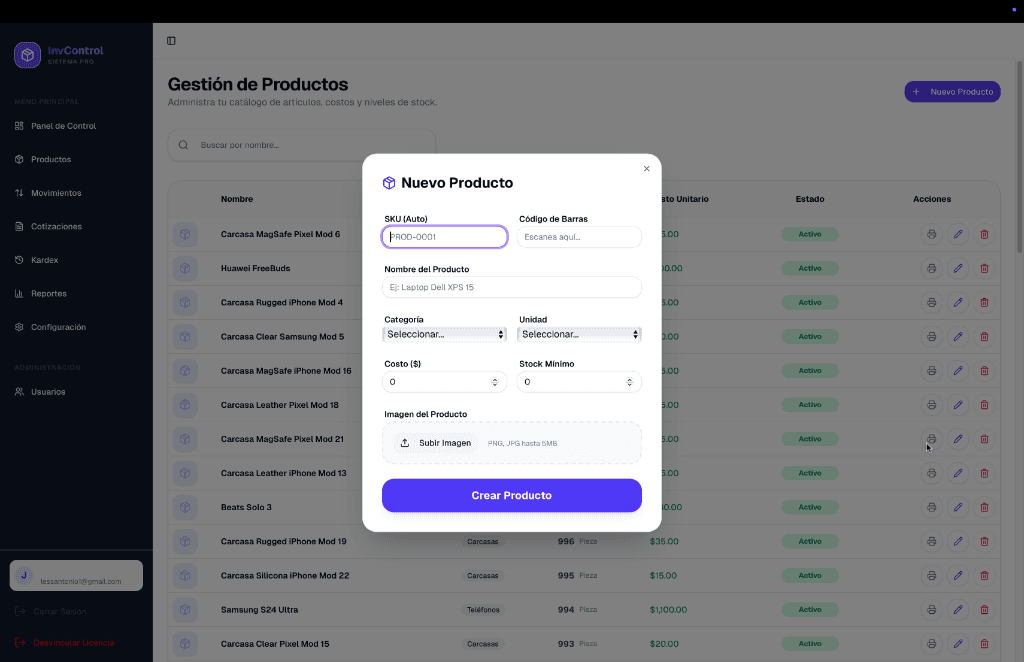 Gestión de Productos