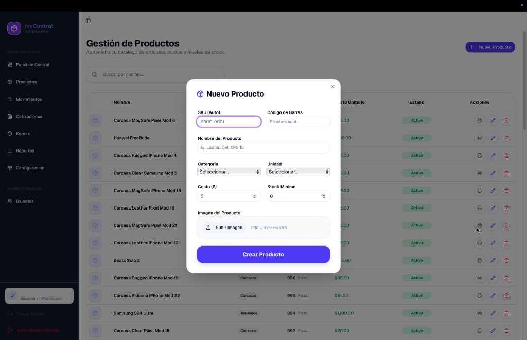 Gestión de Productos