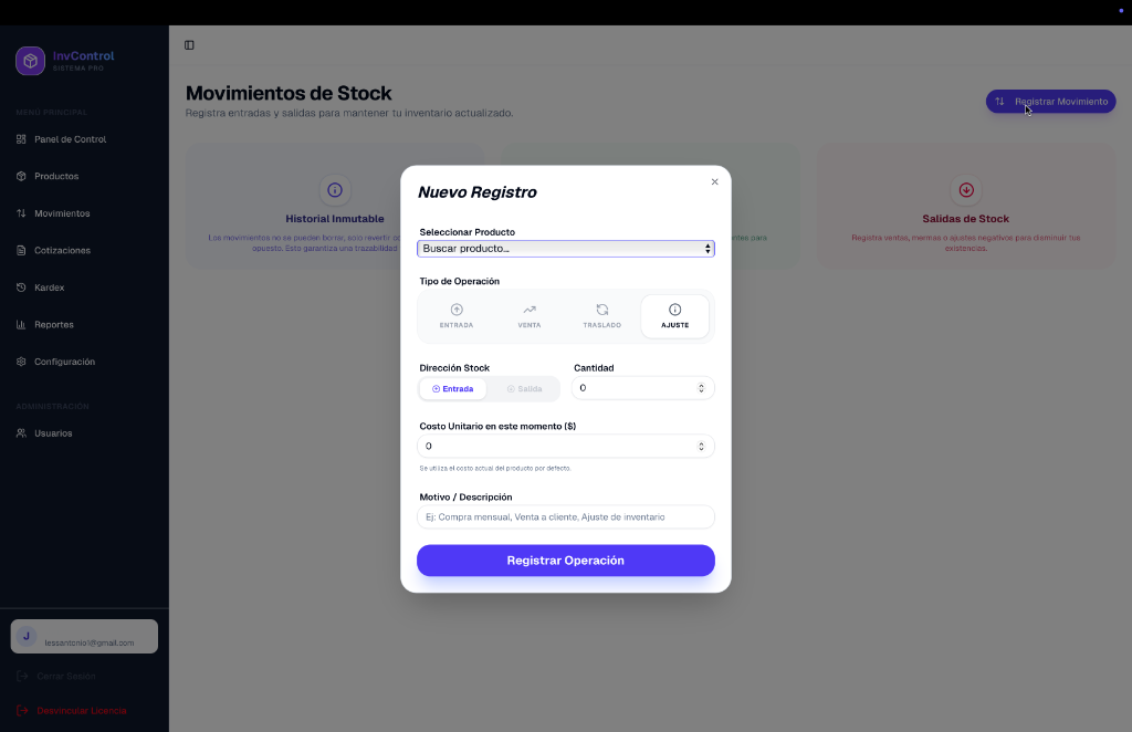 Registro de Operaciones
