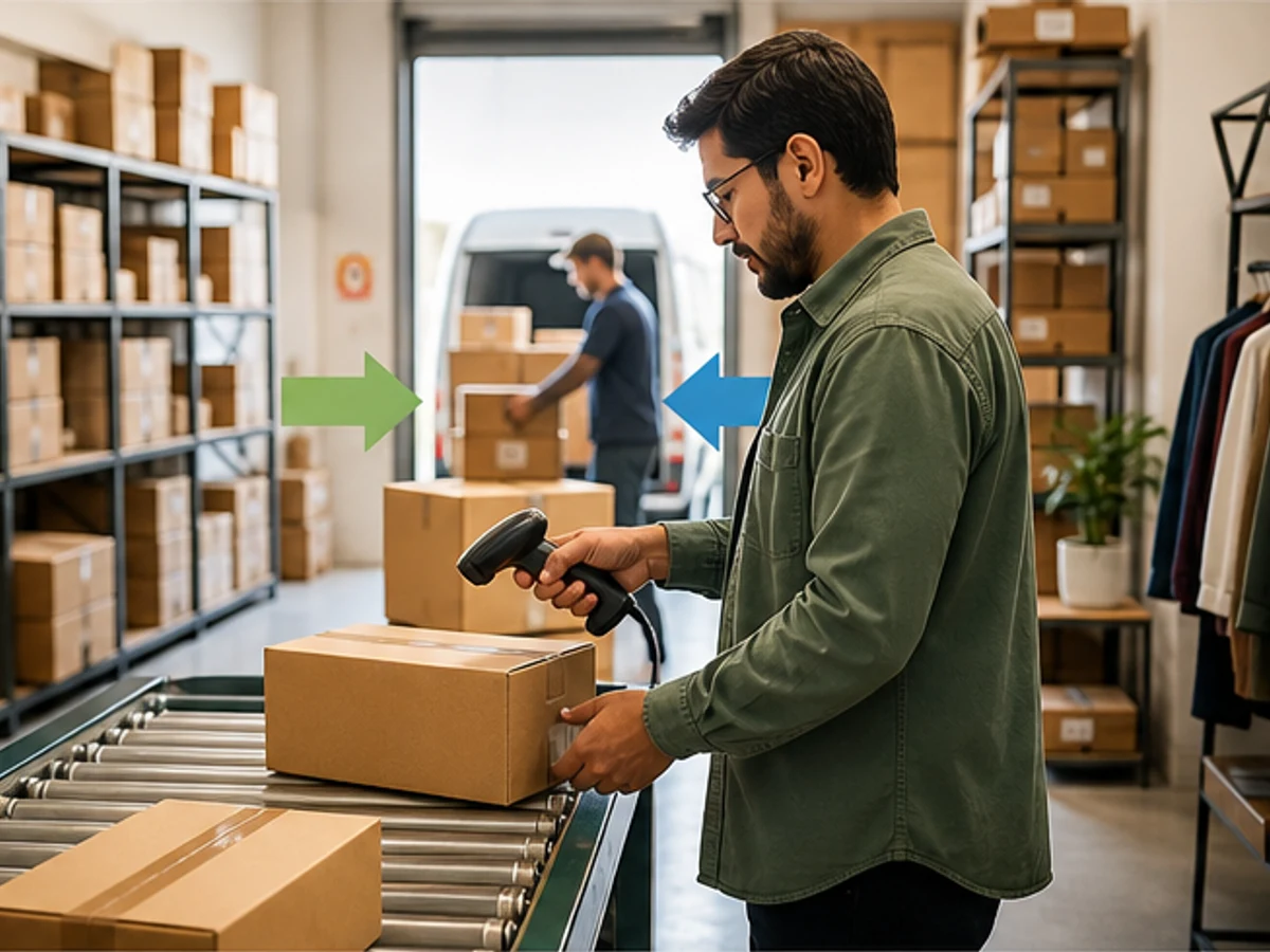 Recepción y salida de mercancía con scanner para control de inventarios