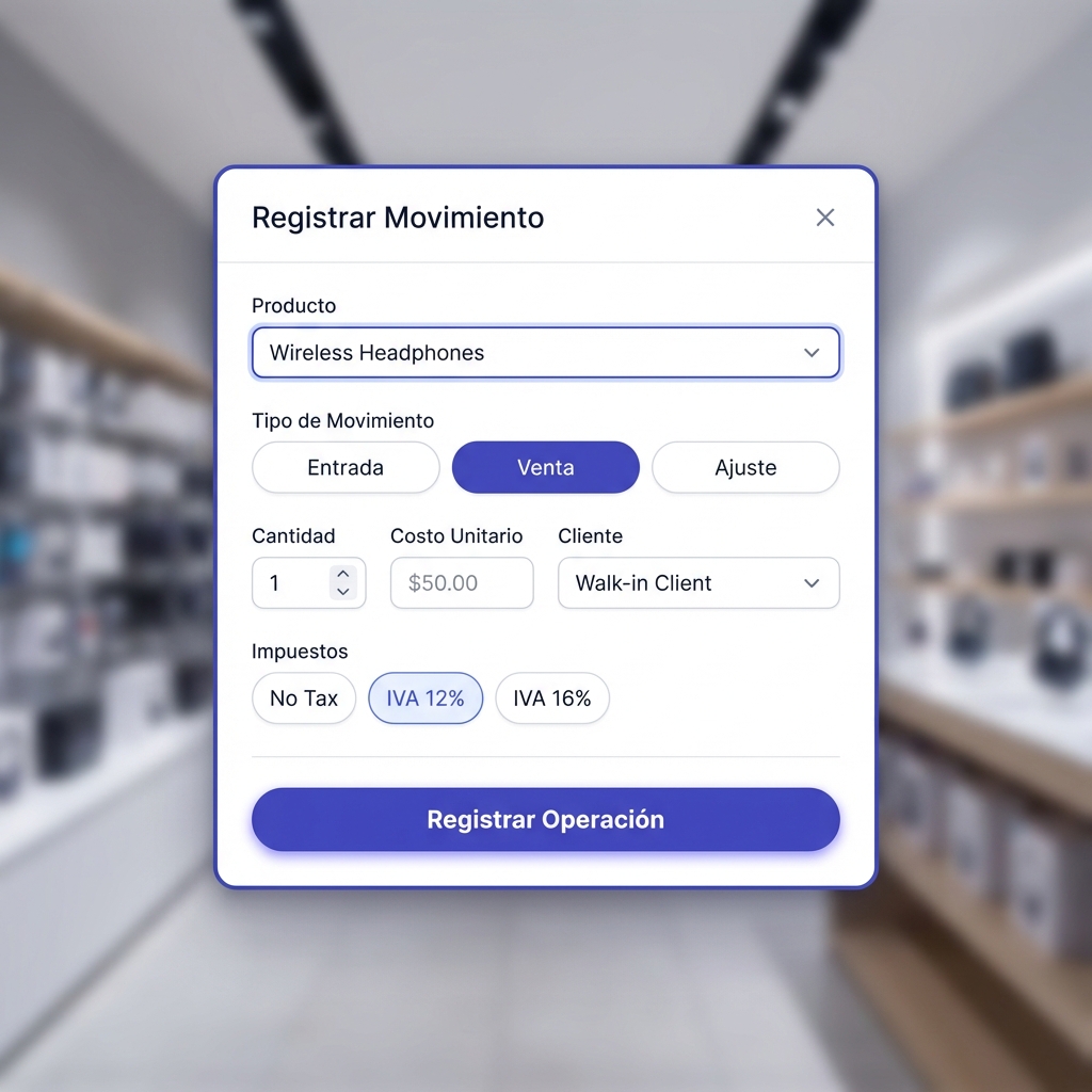 Interfaz de Registro de Ventas